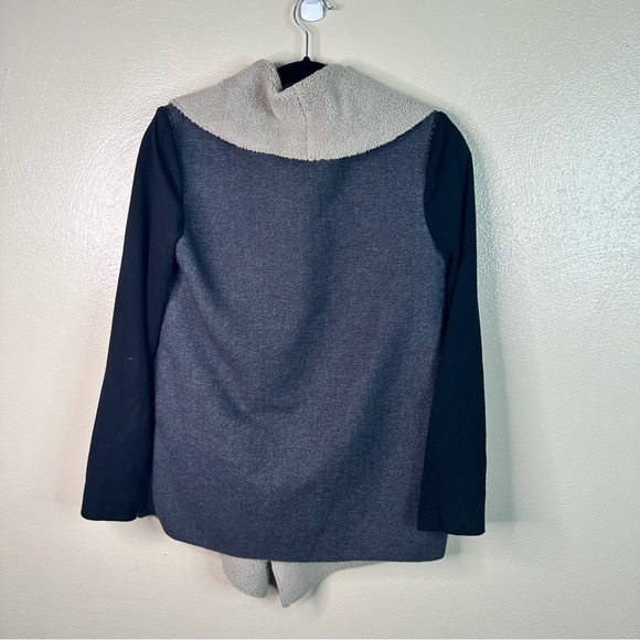 Splendid Mixed Media Teddy Wool Leather Wrap Jacket Size Small - Picture 7 of 8